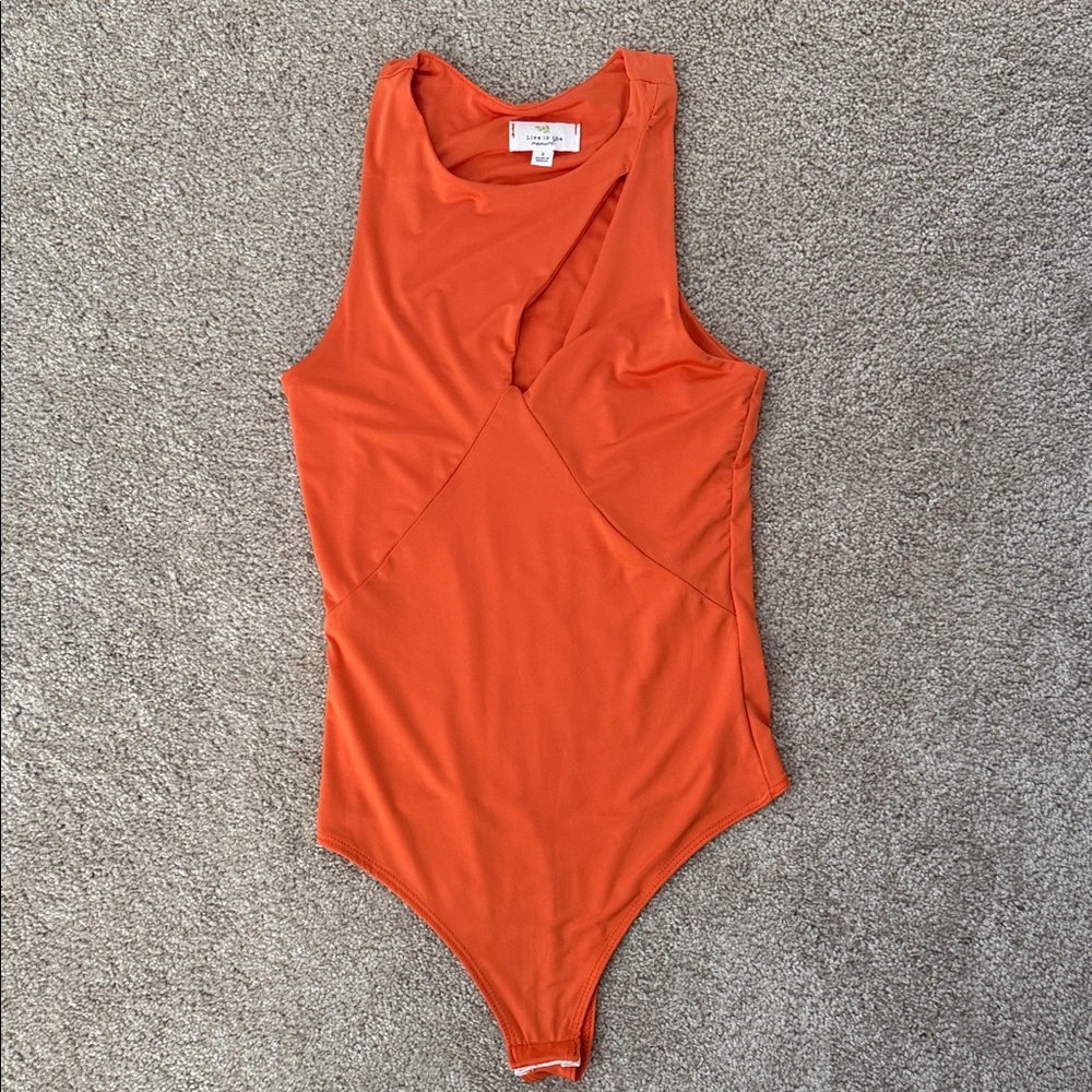 Sleeveless Orange Girls' One-Piece Bodysuit